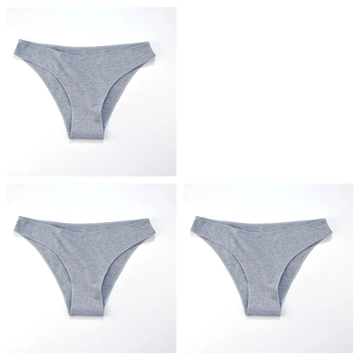 3Pcs/Set Women Cotton Bikini Briefs Skin-Friendly Low Rise Underwear Seamless Edge Soft Stretch Daily Ladies Panties M-XXL