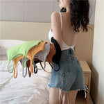 Women Crop Tops U-Back Tanks Top Female Cotton Underwear Summer Twist Back Cami Padded Top Beauty Back Removable Pads Camisoles