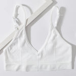 Seamless Tube Top Women's Ribbed V-Neck Wireless Bralette U-Back Daily Wear Bra Sexy Lingerie Adjust Straps Sports Underwear M-L