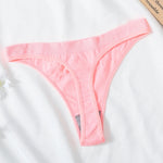 5Pcs/Set Women Brazilian Panties High Waist Thongs G-string Female Underpants Solid Color T-back Underwear Sexy Lingerie M-XL