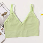 Seamless Bras For Women U-Back Sports Crop Top Sexy Lingerie Non-wire Thin Strap Ribbed No Pads Underwear V Neck Intimates M-XL