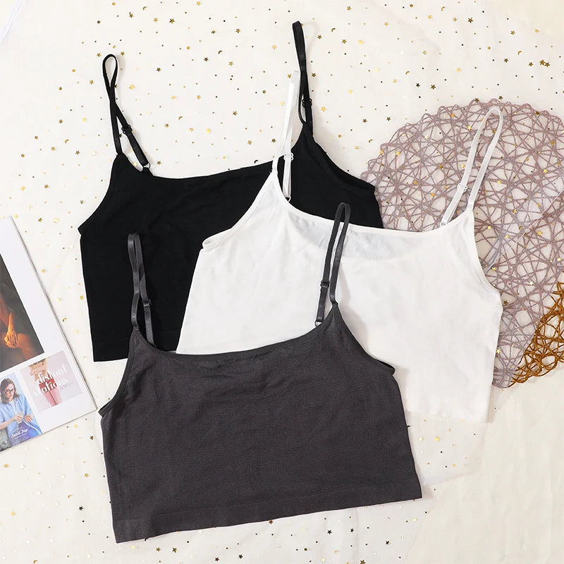 Women Top Female Crop Top Sexy Bralette Top Tee Streetwear Basic Tank Camis Adjustable Strap Seamless Underwear