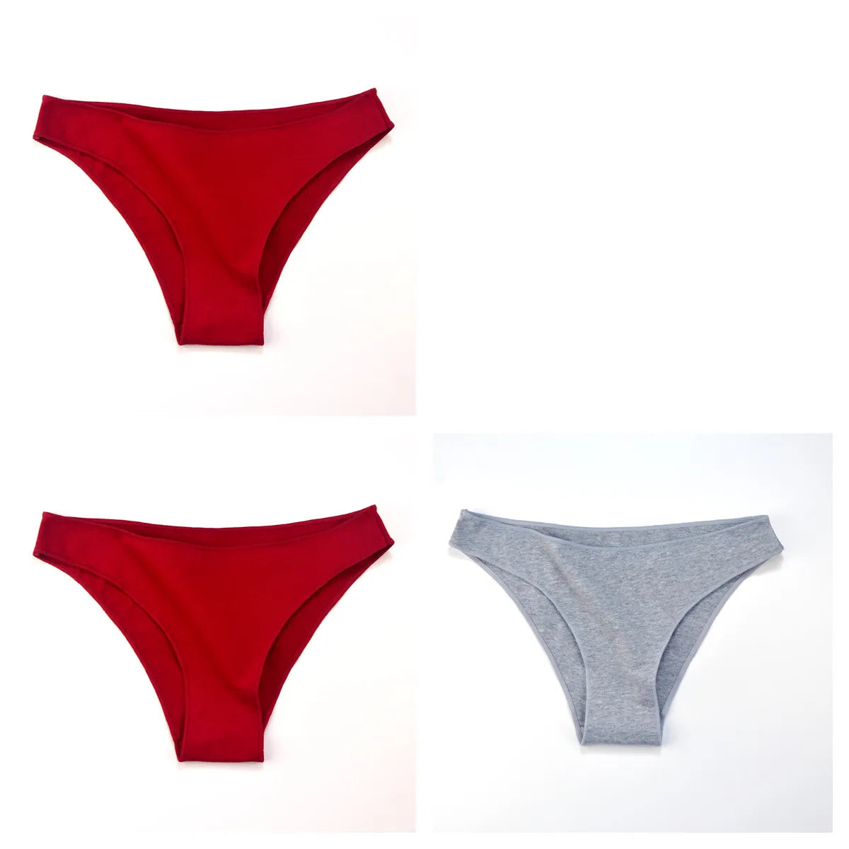 3Pcs/Set Women Cotton Bikini Briefs Skin-Friendly Low Rise Underwear Seamless Edge Soft Stretch Daily Ladies Panties M-XXL