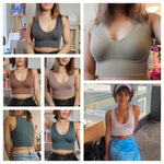 Deep V-Neck Crop Top 18 Colors Slim Fit Tank Stretchy Sleeveless Crop Vest Casual Ribbed Knit Top Low Cut Summer Camisole M-XL