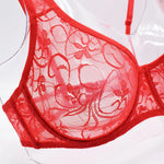 Womens Ultra-thin See Through Bras For Men Mesh Seamless Bralette Embroidery Sexy Lingerie Plus Size Brassiere