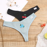 3PCS Cotton Women Thongs Panties Sexy Low Waist Cotton Briefs Female T-Back G-string Girls M-XL Intimate Lingerie
