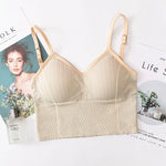 Women Bra Tank Crop Top Seamless Underwear Female Crop Tops U-shaped Back Sports Intimates Sexy Lingerie Padded Camisole Femme