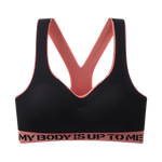 Plus Size Movement Bra Letters Stitching Color Women Underwear Wireless Brassiere One piece three-dimensional cup Bralette