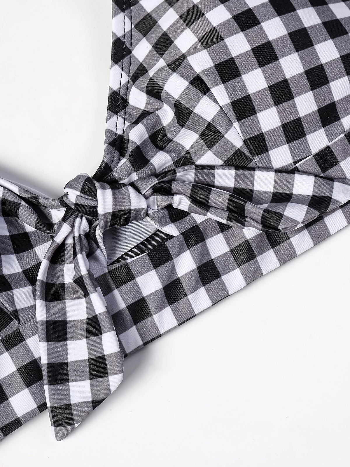 ZTVitality Bow Plaid Bikinis Push Up Sexy Bikini 2021 Hot Sale Straps Padded High Waist Swimsuit Retro Swimwear Women Biquini