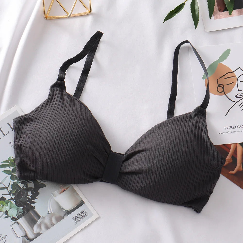 Push-Up Bras for Women Sexy Adjustable Straps Brassiere Wire Free Bra Seamless Underwear Solid Color Lingerie One Size