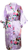 Sexy Female Mini Silk Robe Rayon Kimono Yukata Night Dress Gown Flower &Peacock robe Pijamas Batas De Seda Peignoir Kimono Robe