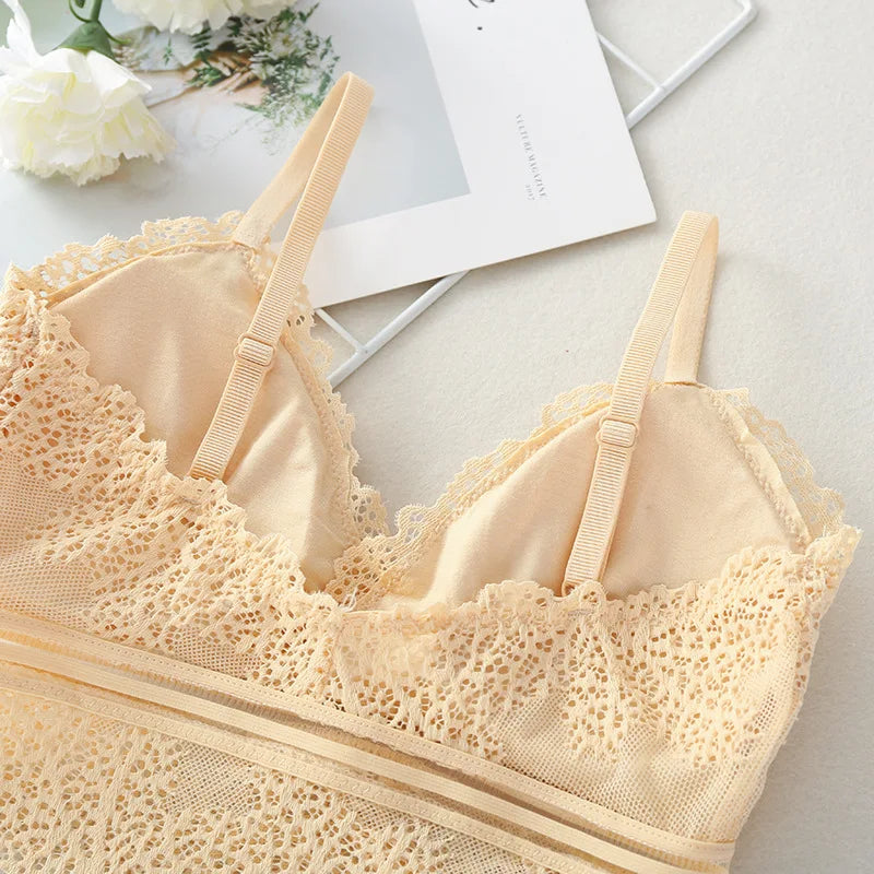 Lace Bralette Women Bras Tube Top Sexy Lingerie V Neck Crop Tops Underwear Cropped Bra Female Tank Crop Top