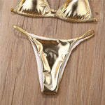 Sexy BikiniLadies Gold Color Sequins Bikini Set Women Swimwear Push Up Padded Swimwear For Women
