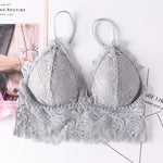 Floral Lace Bras Women Sexy Lingerie V-Neck Bralette Female Wire Free Underwear Beauty Back Push-Up Bra Brassiere