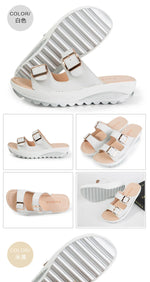 2021New Women Sandals Wedges Sandals Ladies Open Toe Round Toe Buckle Black Yellow White Platform Sandals Shoes