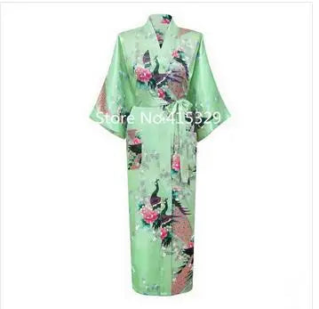 2015 Silk Bathrobe Women Satin Kimono Robes For Women Floral Robes Bridesmaids Long Kimono Robe Bride Silk Robe Dressing Gown