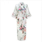 2015 Silk Bathrobe Women Satin Kimono Robes For Women Floral Robes Bridesmaids Long Kimono Robe Bride Silk Robe Dressing Gown