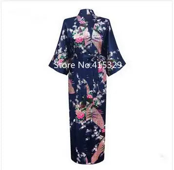 2015 Silk Bathrobe Women Satin Kimono Robes For Women Floral Robes Bridesmaids Long Kimono Robe Bride Silk Robe Dressing Gown
