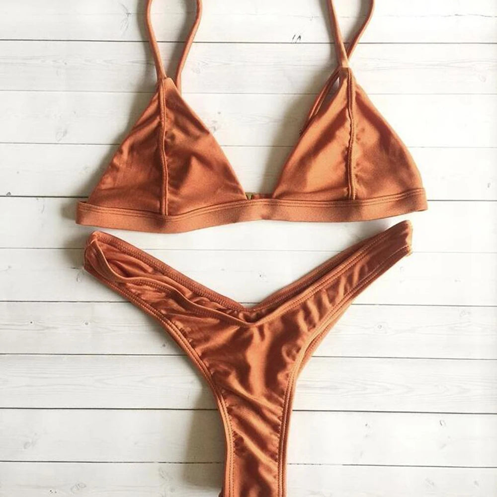 ZTVitality Swimwear Women Sexy Push Up Bikini 2019 Hot Sale Beach Padded Straps Triangle Thong Swimsuit Female Brazilian Biquini