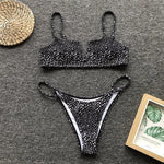 V-Bar Underwired Polka Dot Bikini 2025 Women Swimsuit Female Swimwear Two Pieces Bikini Set Ribbed High Cut Bathing Suit Swim