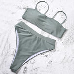 ZTVitality Sexy Bikinis Solid Push Up Bikini 2021 Hot Sale Padded Bra Straps High Waist Swimsuit Female Swimwear Women Biquini