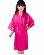 Baby Girls Kid Silk Satin Kimono Robes Bathrobe Sleepwear Wedding Flower Girl Night Dress