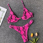 High Cut V-bar Underwired Bikini Women Swimsuit Female Micro Thong Swimwear Two-pieces Bikini Set Push Up Bathing Suit Swim Lady