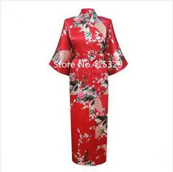 2015 Silk Bathrobe Women Satin Kimono Robes For Women Floral Robes Bridesmaids Long Kimono Robe Bride Silk Robe Dressing Gown