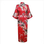 2015 Silk Bathrobe Women Satin Kimono Robes For Women Floral Robes Bridesmaids Long Kimono Robe Bride Silk Robe Dressing Gown