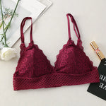 Floral Lace Bra Non-Wire Bralette Push Up Bras For Women V-neck Brassiere Female Padded Underwear Sexy Lingerie Intimates