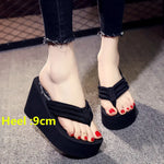 Women Fashion Slippers Super High Heels Beach Flip Flops Soft EVA Summer Shoes Woman Platform Slides 11CM Ladies Sandals SH07021