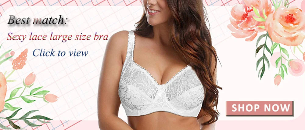 Lager Bosom Lace Perspective Bra For Womens Sexy Lingerie Underwire Embroidery FloralBralette Plus Size Brassiere Top