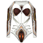 2025 African Dashiki Print One Piece Swimsuit Women High leg cut Swimwear Female Trikini Thong Monokini Brazilian Bathing Suit