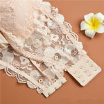 Women Floral Lace Bandeau Bra Strapless Padded Top Solid Color Bralette Lace Underwear Sexy Lingerie Solid Color Wrap Top