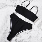 ZTVitality Sexy Bikinis Solid Push Up Bikini 2021 Hot Sale Padded Bra Straps High Waist Swimsuit Female Swimwear Women Biquini