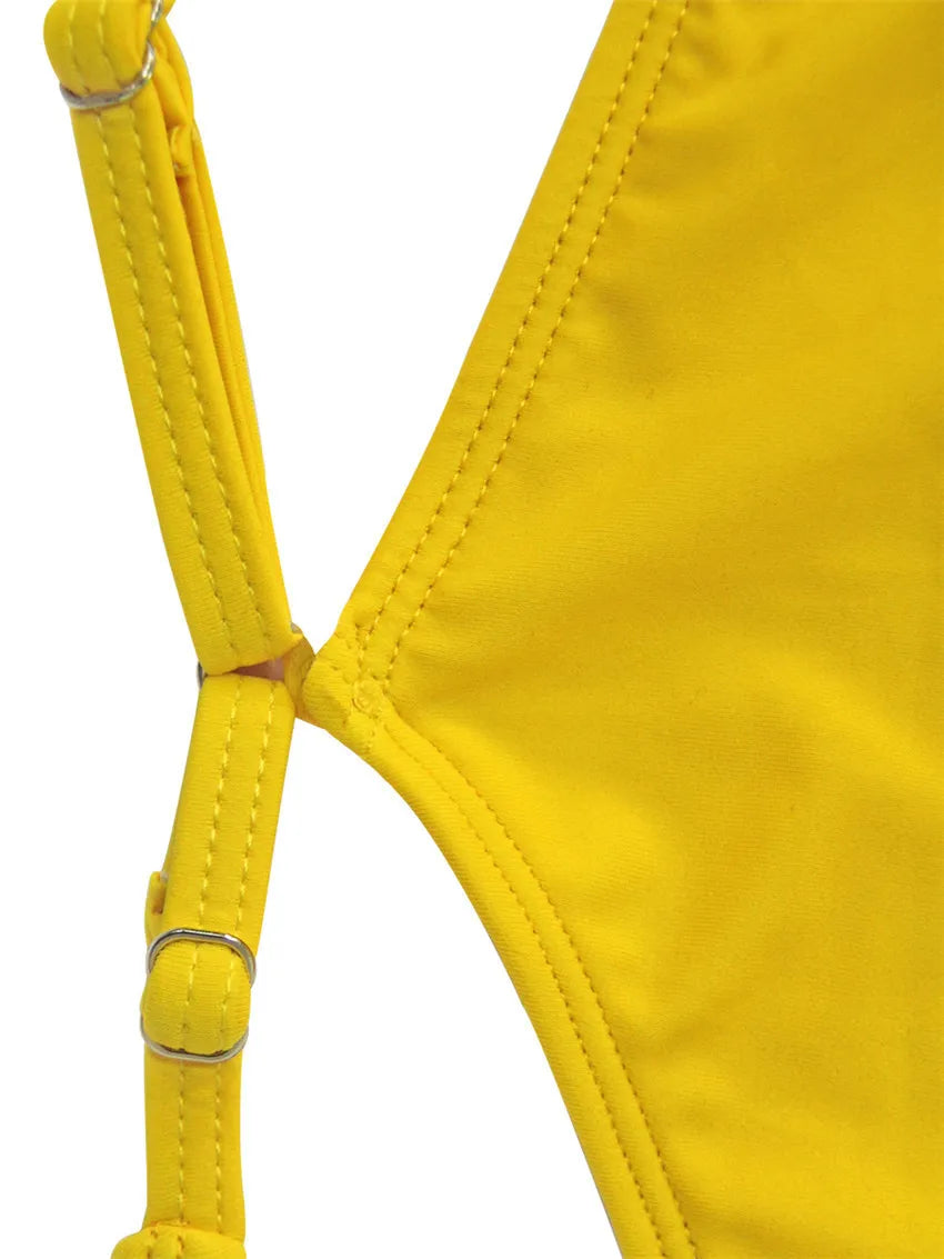 2025 Sexy Sparkling Shiny Women Swimwear One Piece Swimsuit Female High Cut Monokini Backless Bather Bathing Suit Swim Bodysuit