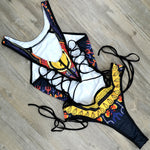2025 African Dashiki Print One Piece Swimsuit Women High leg cut Swimwear Female Trikini Thong Monokini Brazilian Bathing Suit