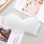 Strapless Bra Tube Top Women Crop Top Non-wire Invisible Bra 3/4 Cup Underwear Sexy Lingerie Cotton Bandeau Bra Removable Pads
