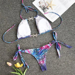Leopard Diamond Bikini 2026 Women Hollow out Swimsuit Female Swimwear Two Pieces Bikini Set Halter Bather Bathing Suit Swim Lady