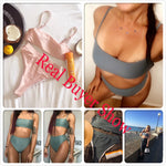 ZTVitality Sexy Bikinis Solid Push Up Bikini 2021 Hot Sale Padded Bra Straps High Waist Swimsuit Female Swimwear Women Biquini