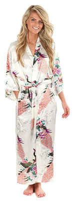 RB015 Satin Robes for Brides Wedding Robe Sleepwear Silk Pijama Casual Bathrobe Animal Rayon Long Nightgown Women Kimono XXXL
