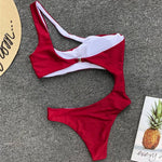 Asymmetric One shoulder Female Swimwear One piece swimsuit Women Monokini Bather Trikini High Cut Out Bathing Suit Swim Bodysuit