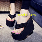 Women Fashion Slippers Super High Heels Beach Flip Flops Soft EVA Summer Shoes Woman Platform Slides 11CM Ladies Sandals SH07021