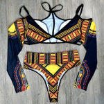 2025 African Dashiki Print One Piece Swimsuit Women High leg cut Swimwear Female Trikini Thong Monokini Brazilian Bathing Suit