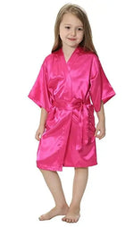 B16811 2017 Hot Sale Silk Kid Robe Kimono Robes Bridesmaid Dress Children Bathrobe Sleepwear Baby Clothes children's bathrobe