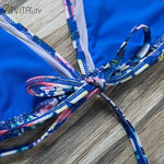 ZTVitality Sexy Bikinis Push Up Bikini 2025 New Arrival Print Mesh Thong Swimsuit Backless String Swimwear Women Biquini S-XL