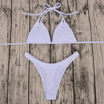 ZTVitality Bikini 2025 New Arrival Sexy Stack-up White Swimwear Women Halter String Low Waist Swimsuit Female Brazilian Biquini