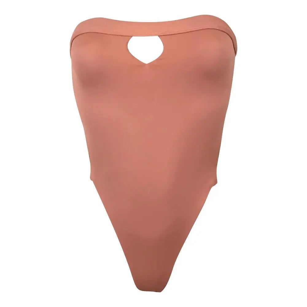 ZTVitality One Piece Swimsuit 2019 New Arrival Strapless High Leg Backless Sexy Swimwear Women Solid Bodysuit Monokini Swim Suit