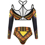 2025 African Dashiki Print One Piece Swimsuit Women High leg cut Swimwear Female Trikini Thong Monokini Brazilian Bathing Suit