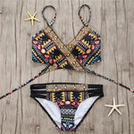 2022 Sexy Bandage Aztec Biquini String Strappy Swim Wear Bathing Suit Swimsuit Beachwear Swimwear Women Brazilian Bikini